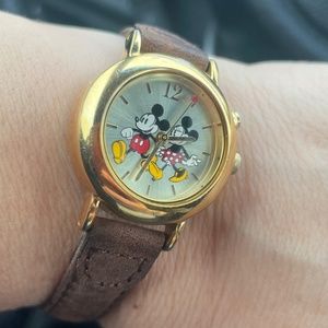Disney Goldtone Minnie & Mickey Watch